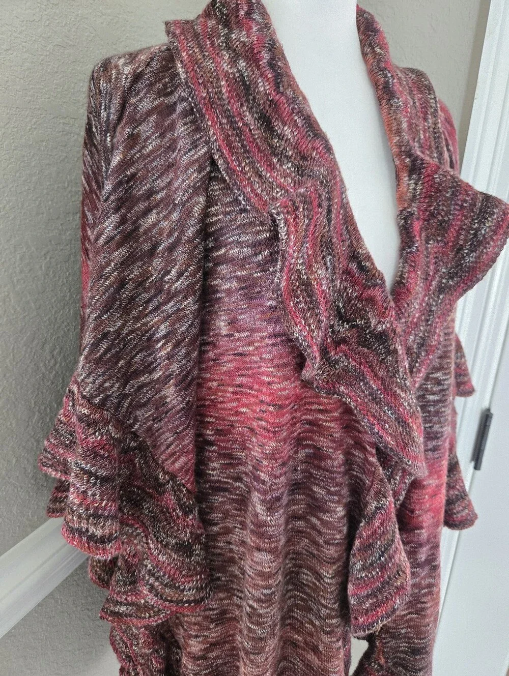Chico's Multicolor Ruffled Ruana/wrap, Small/medium - Picture 3 of 7